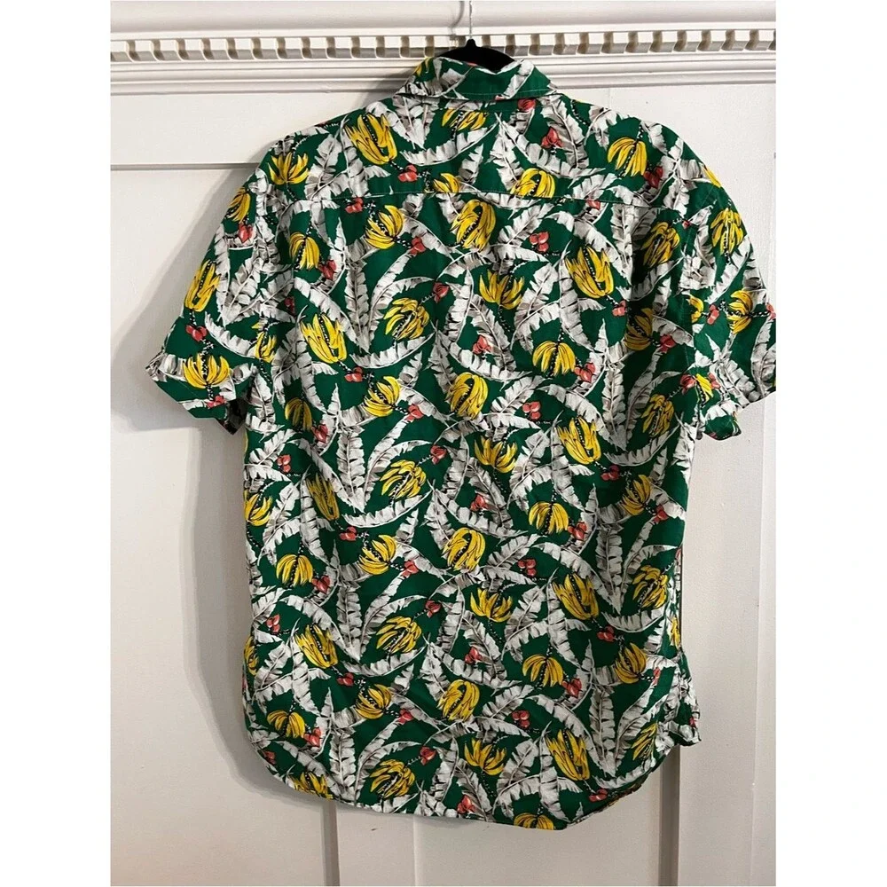 J. Crew Mens Shirt Large Button Banana Leaf Print Resort Vacation Tropical